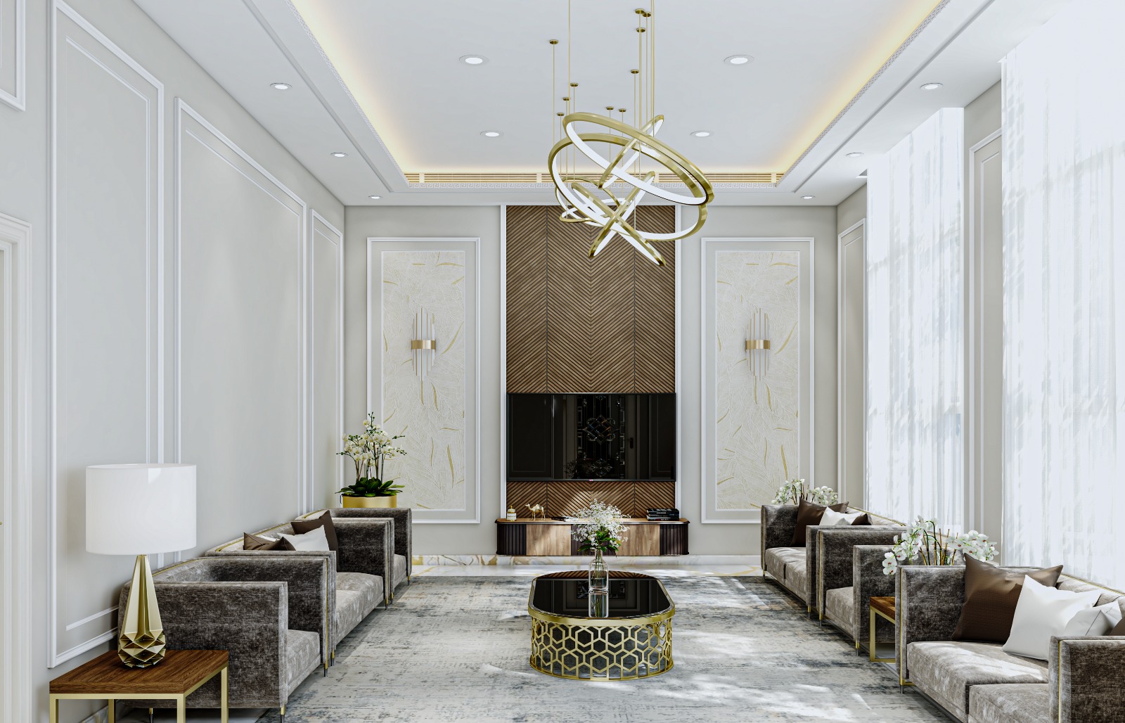 تصميم داخلي فاخر لمساحة سكنية في الإمارات